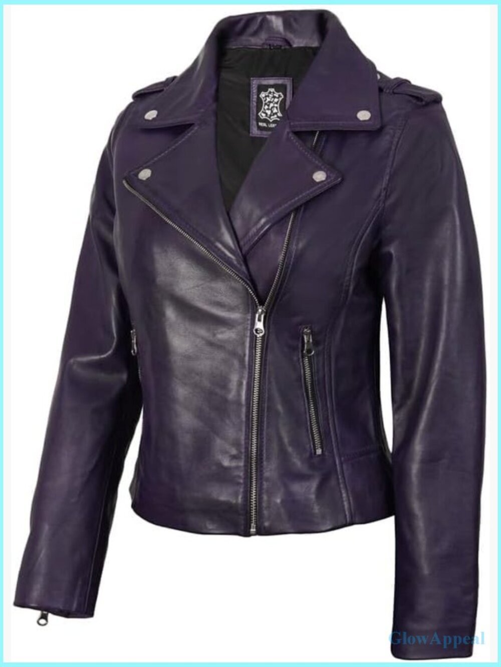 Real Lambskin Leather Jacket, Asymmetrical Style with Zipper Closure